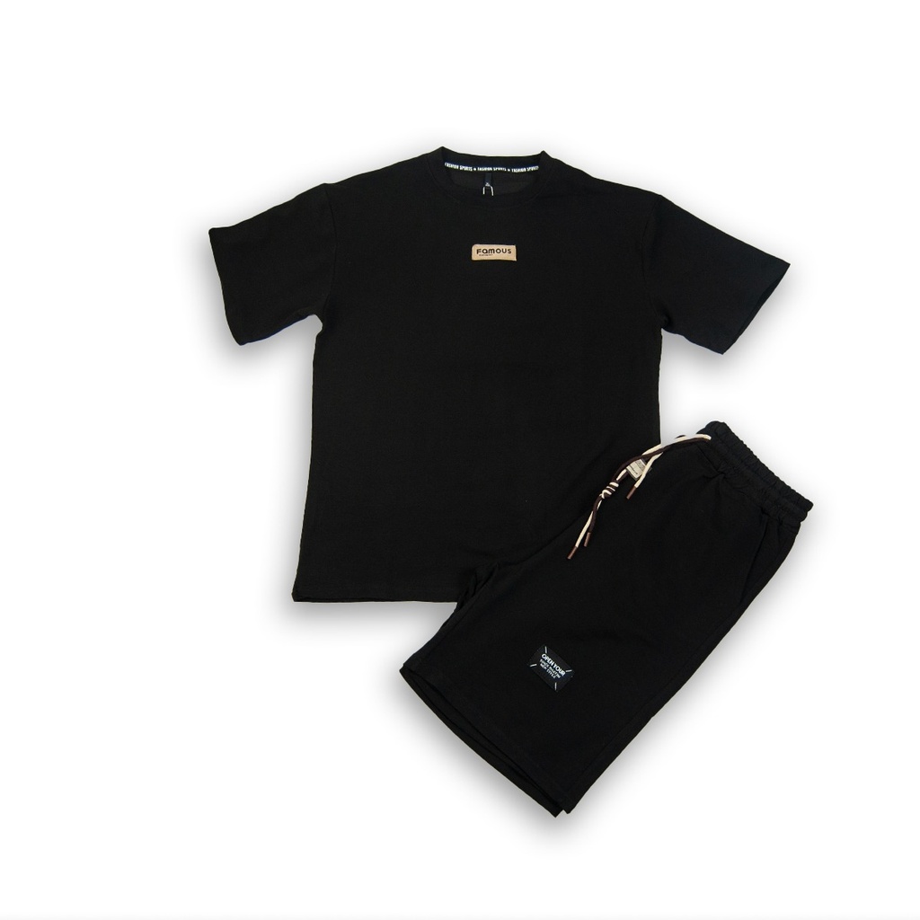 SUMMER ROUND NECK T-SHIRT AND WAIST SHORTS SET (T02)
