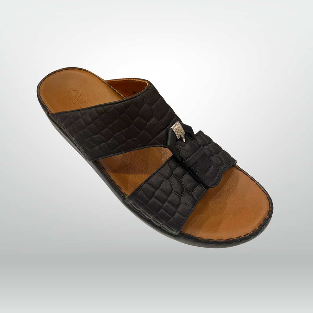 Croc-Detail Arabic Sandals