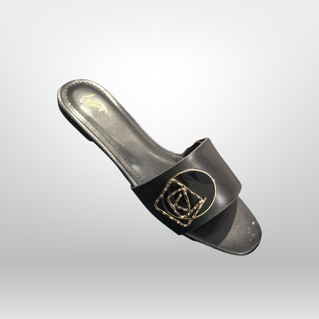 Abstract Emblem Sandals