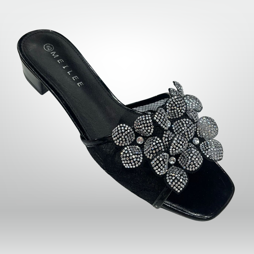 Blossom Rhinestone Mules