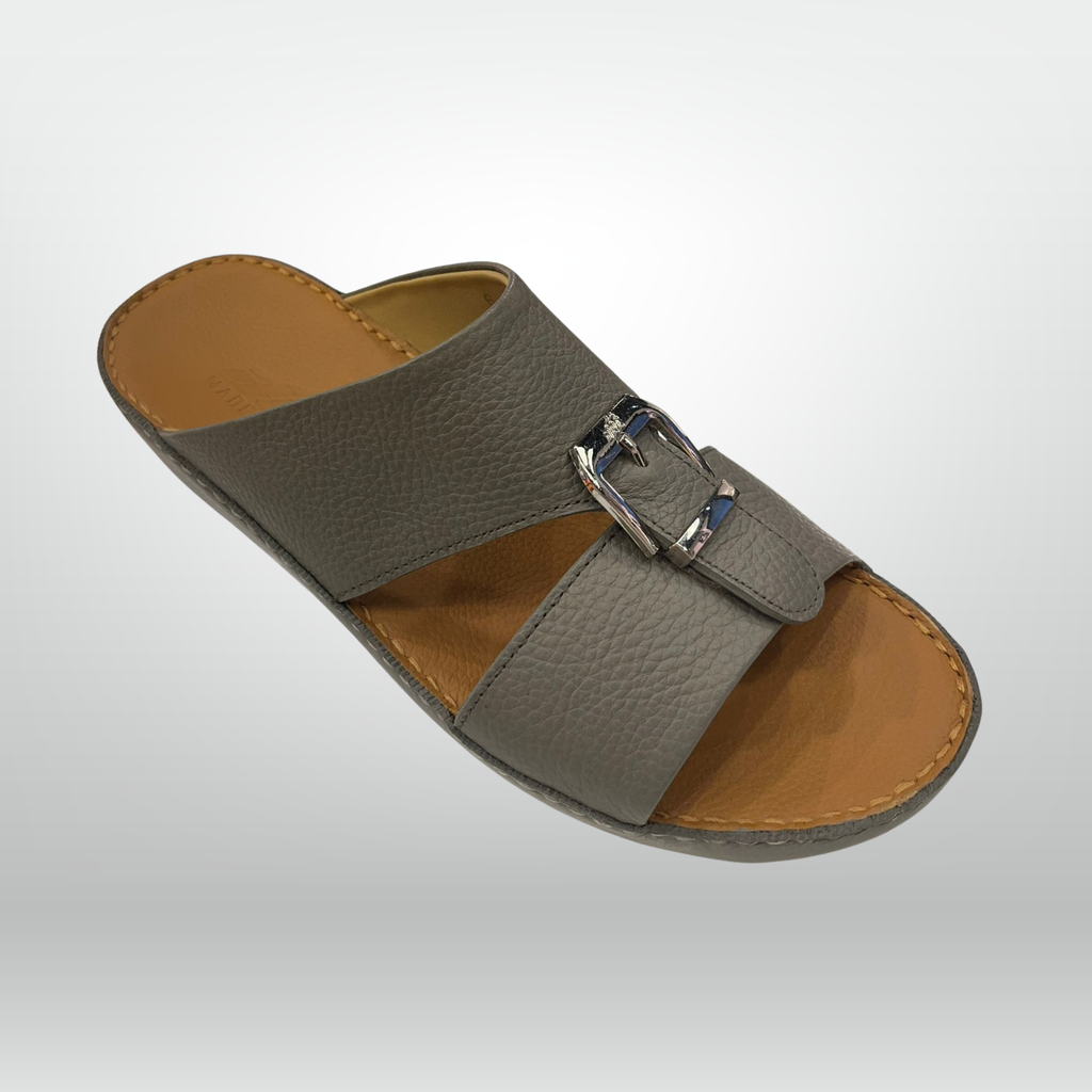 Pebble Steel Buckle Arabic Slides