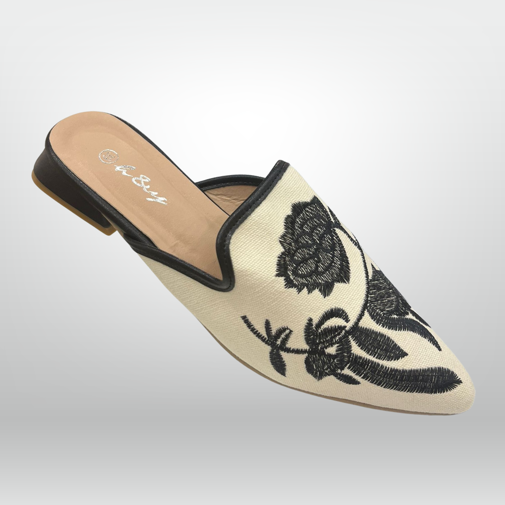 Floral Embroidered Heels