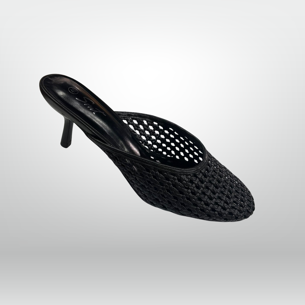 Woven Open-Weave Heels Sandals 