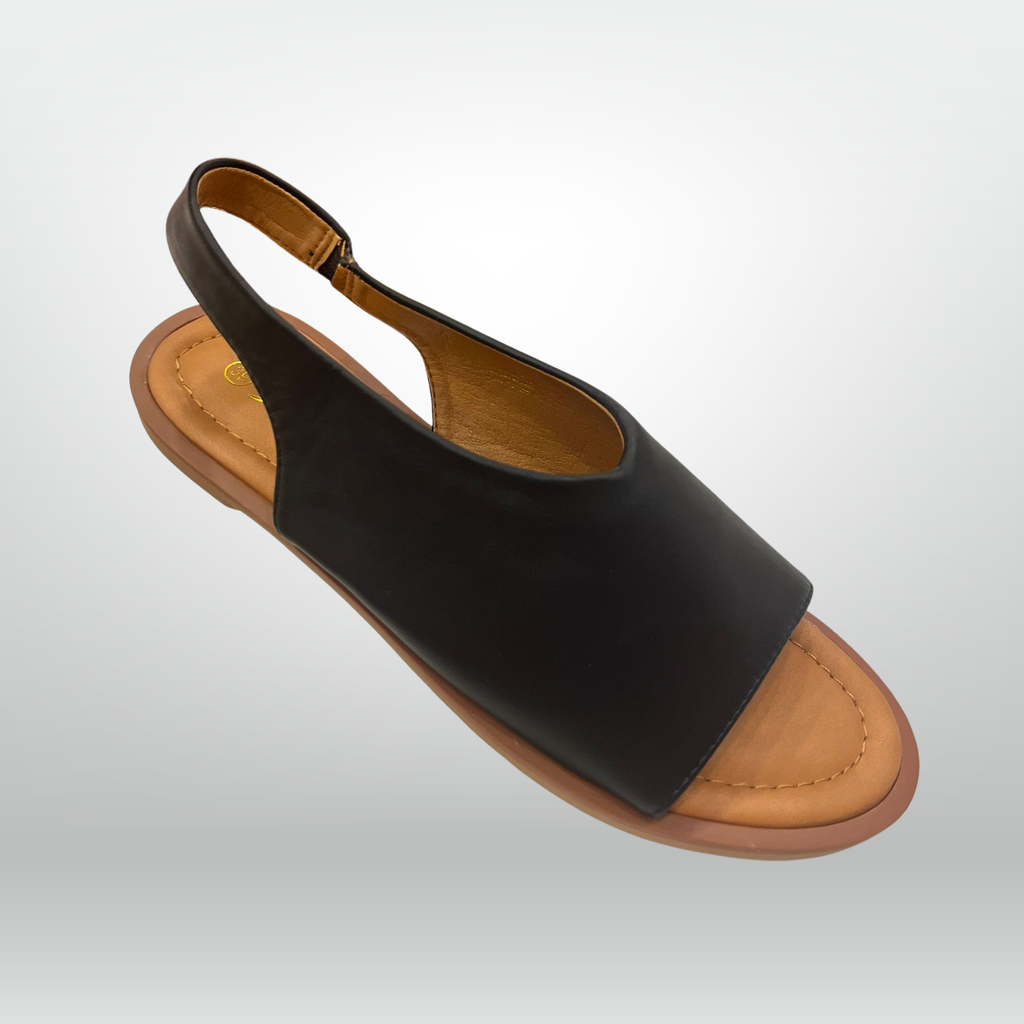 Minimalist Wide-Strap Flat Sandal 