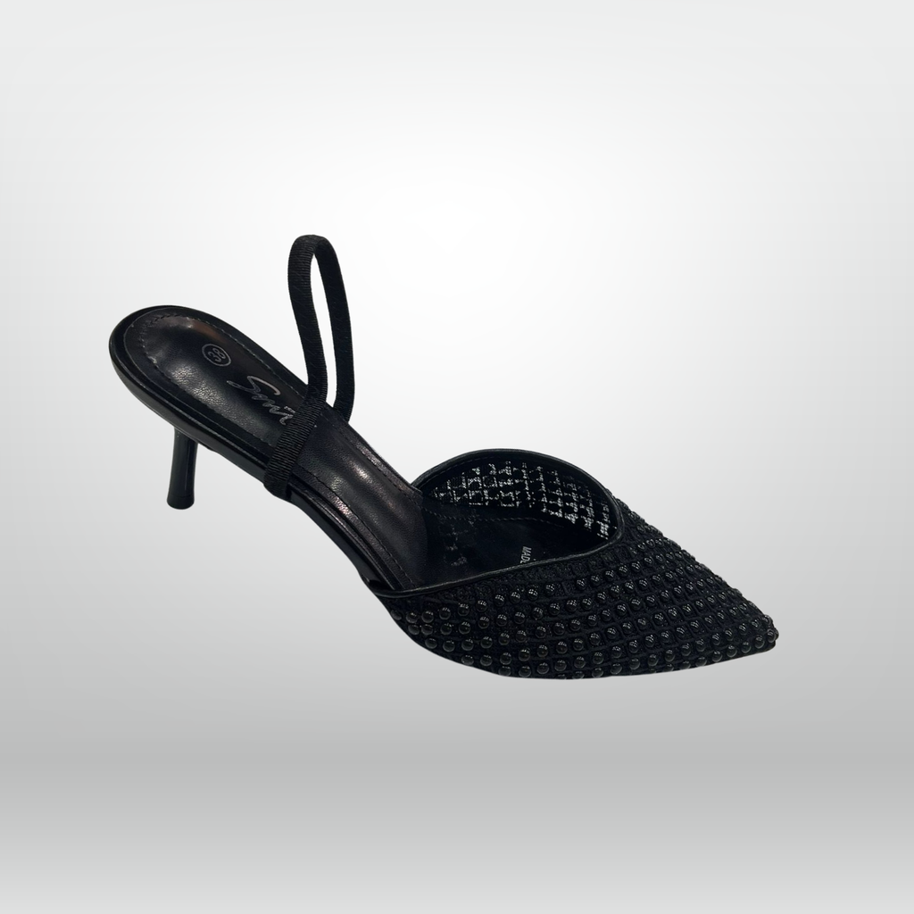 Beaded Studded Pointed Heels 