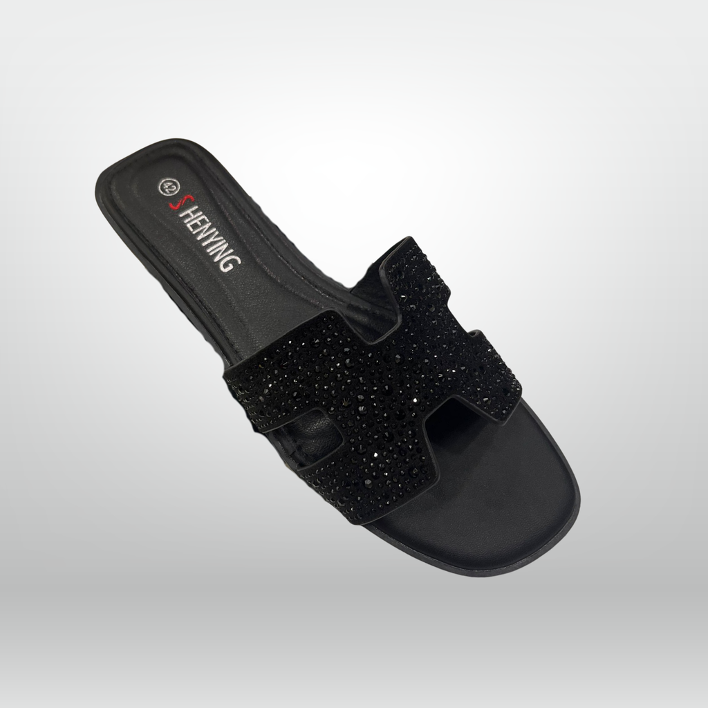 Rhinestone H-Strap Slides