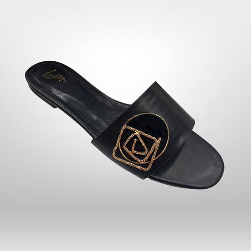 Abstract Emblem Sandals