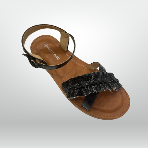 Metallic Ruffle Braided Strap